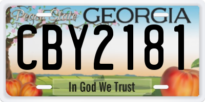 GA license plate CBY2181