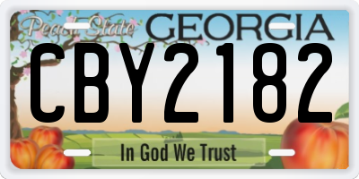 GA license plate CBY2182
