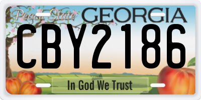 GA license plate CBY2186