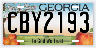 GA license plate CBY2193