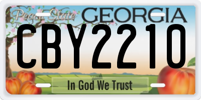 GA license plate CBY2210
