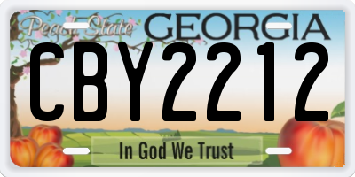 GA license plate CBY2212