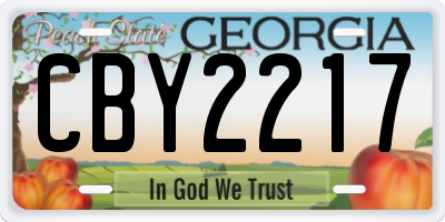 GA license plate CBY2217