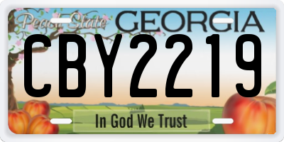 GA license plate CBY2219