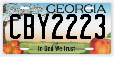 GA license plate CBY2223