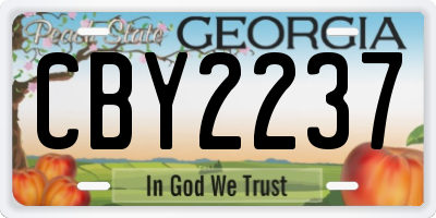 GA license plate CBY2237