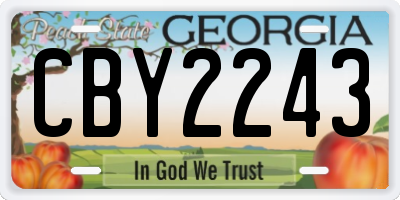 GA license plate CBY2243