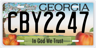GA license plate CBY2247