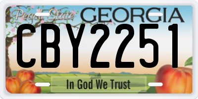 GA license plate CBY2251