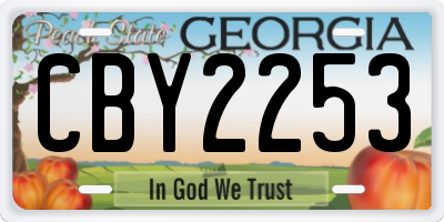 GA license plate CBY2253