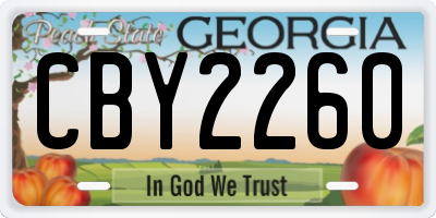 GA license plate CBY2260