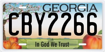 GA license plate CBY2266