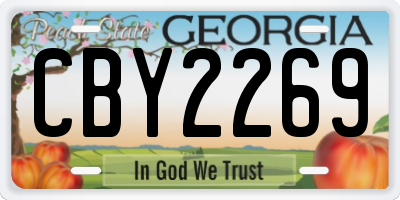 GA license plate CBY2269