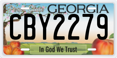 GA license plate CBY2279