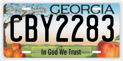 GA license plate CBY2283