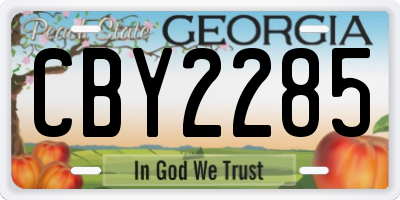 GA license plate CBY2285