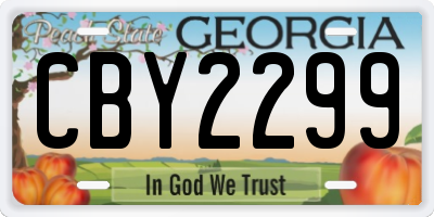 GA license plate CBY2299