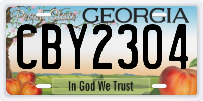 GA license plate CBY2304