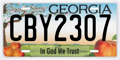 GA license plate CBY2307