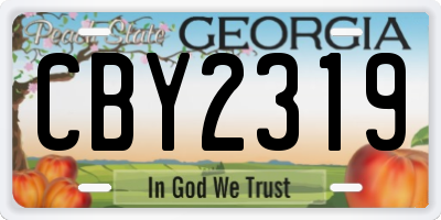 GA license plate CBY2319