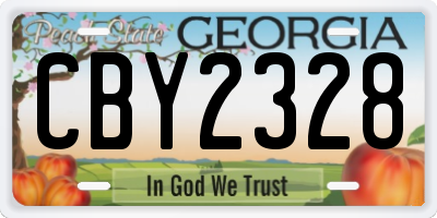GA license plate CBY2328