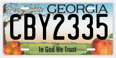 GA license plate CBY2335