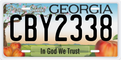 GA license plate CBY2338
