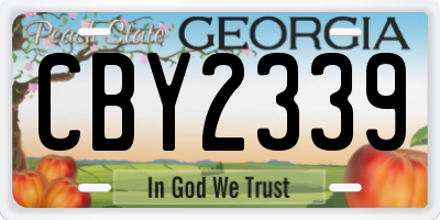 GA license plate CBY2339