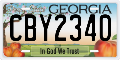 GA license plate CBY2340