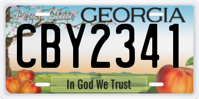 GA license plate CBY2341
