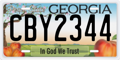 GA license plate CBY2344
