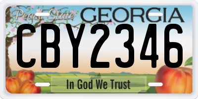 GA license plate CBY2346