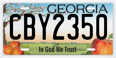 GA license plate CBY2350