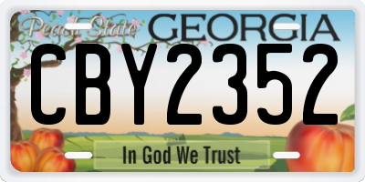 GA license plate CBY2352