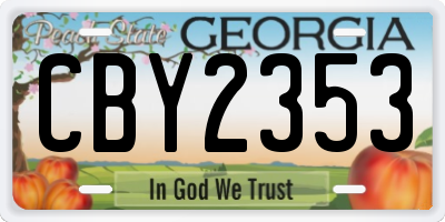 GA license plate CBY2353