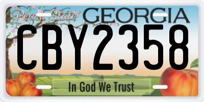GA license plate CBY2358