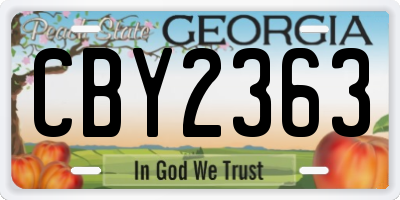 GA license plate CBY2363