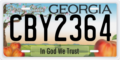 GA license plate CBY2364