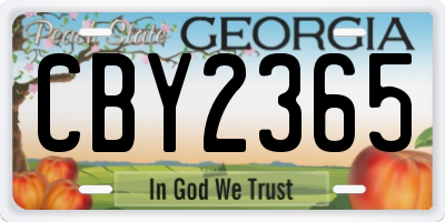 GA license plate CBY2365