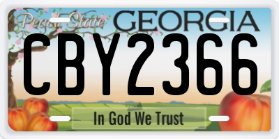 GA license plate CBY2366