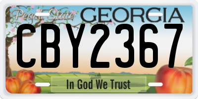 GA license plate CBY2367