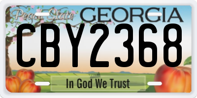 GA license plate CBY2368
