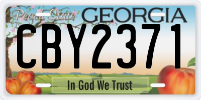 GA license plate CBY2371