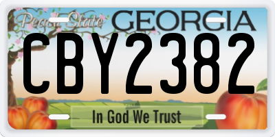 GA license plate CBY2382