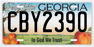 GA license plate CBY2390