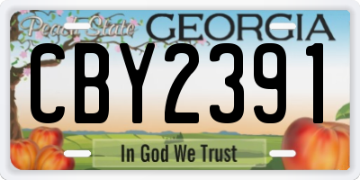 GA license plate CBY2391