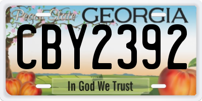 GA license plate CBY2392