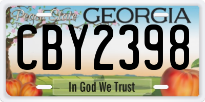GA license plate CBY2398