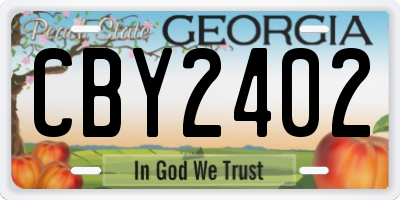 GA license plate CBY2402