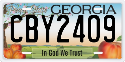 GA license plate CBY2409